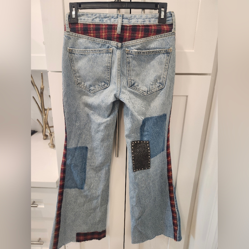 Free People We The Free Patchwork Flare Jeans - Picture 10 of 12